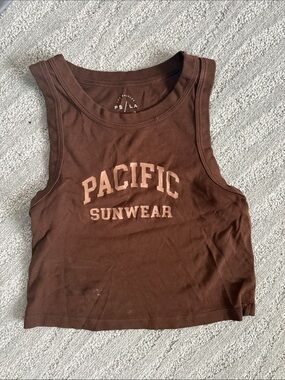 PacSun Brown 'Pacific Sunwear' Crop Tank